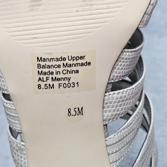 Alfani Menny City Sandal Strappy Beige Gladiator Heel Peep Toe Women's 8.5 - Picture 9 of 10